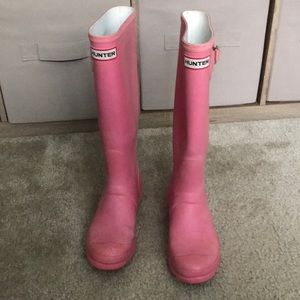 Pink Matte Hunter Boots Size 7